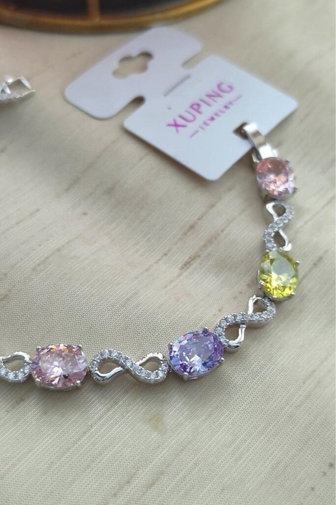 Xuping Vip Renkli Zirkon Taşlı Sonsuzluk Model Şık Bileklik 17+2cm - 5