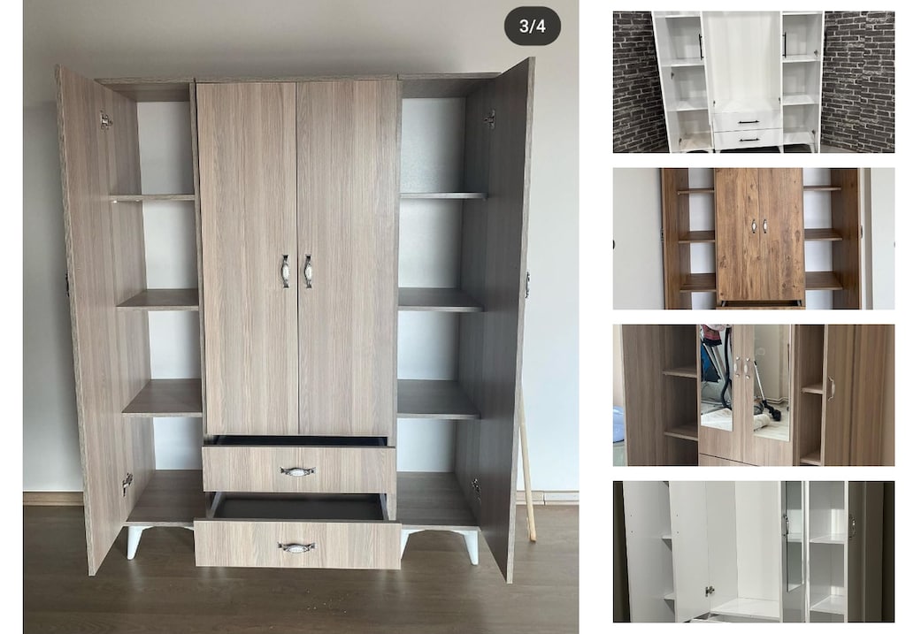 4 kapaklı elbise dolabı grgrczvubz - 3