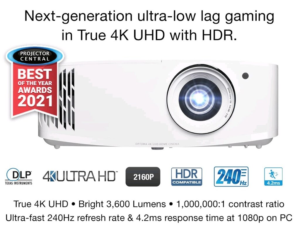 Optoma UHD35 - Gerçek 4K, 240Hz Oyuncu ve Sinema Projeksiyonu - 3