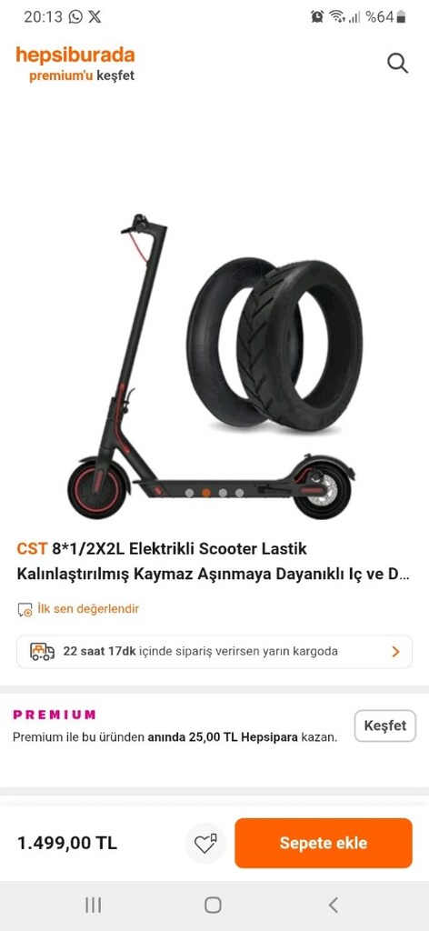 CST 8*1/2X2L Elektrikli Scooter Lastik Kalınlaştırılmış - 3