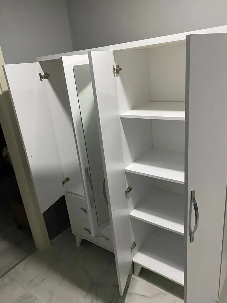 Sıfır kaliteli 4 kapılı gardolap elbise dolabı - 3