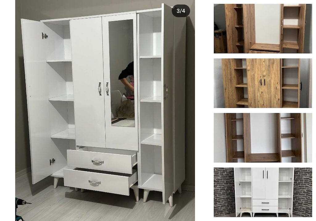 4 kapaklı elbise dolabı xomhbicgot - 3