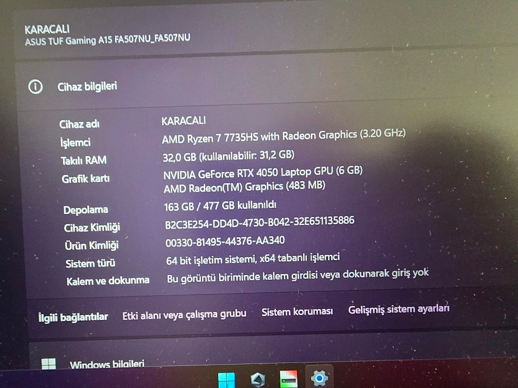 ASUS TUG GAMMİNG DİZÜSTÜ BİLGİSAYAR - 9