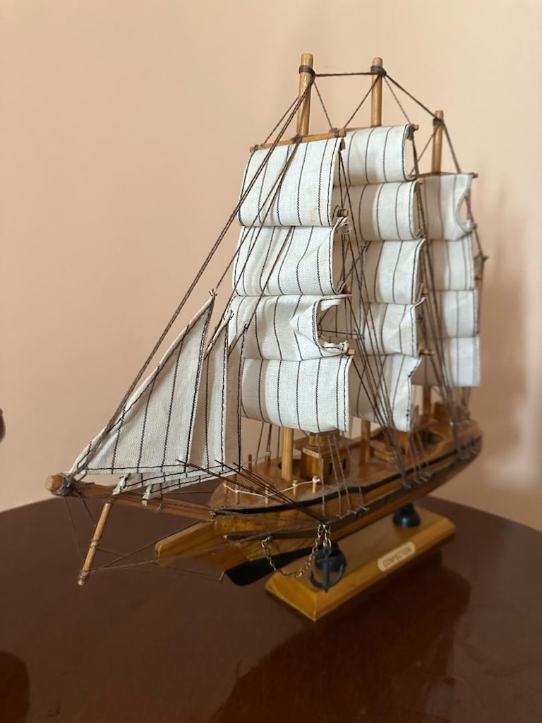 El Yapımı Ahşap Maket Tekne / Yelkenli Seti (31 cm & 43 cm) - 8