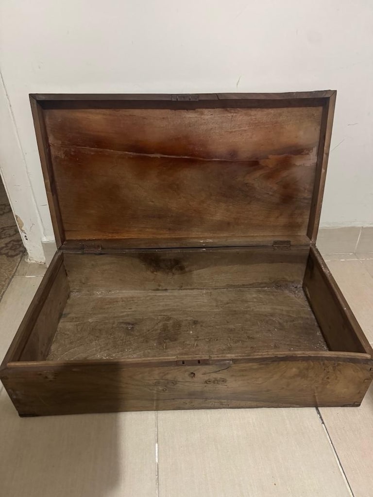 Vintage Masif Ahşap El Yapımı Valiz Sandık 70x38x20 cm - 6