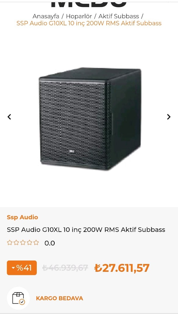 SSP Audio G10XL PROFESYONEL SUBWOFER - 5