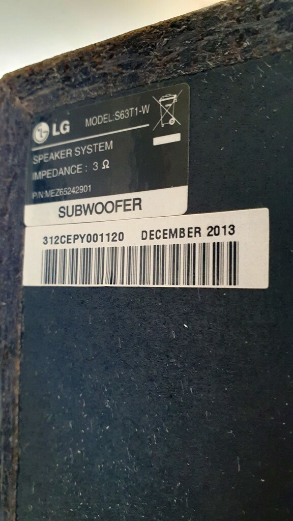Lg S63T1-W Subwoofer - 2