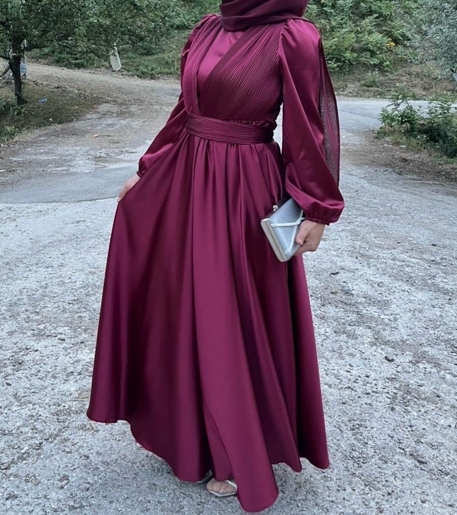 Saten abiye elbise - 4