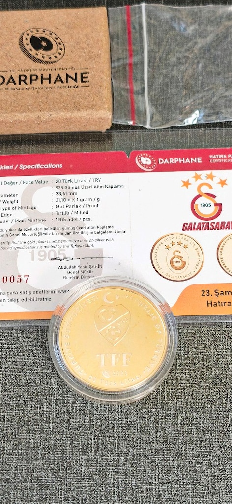 GALATASARAY GÜMÜŞ üzeri ALTIN kaplama -DARPHANE Sertifikalı - 4