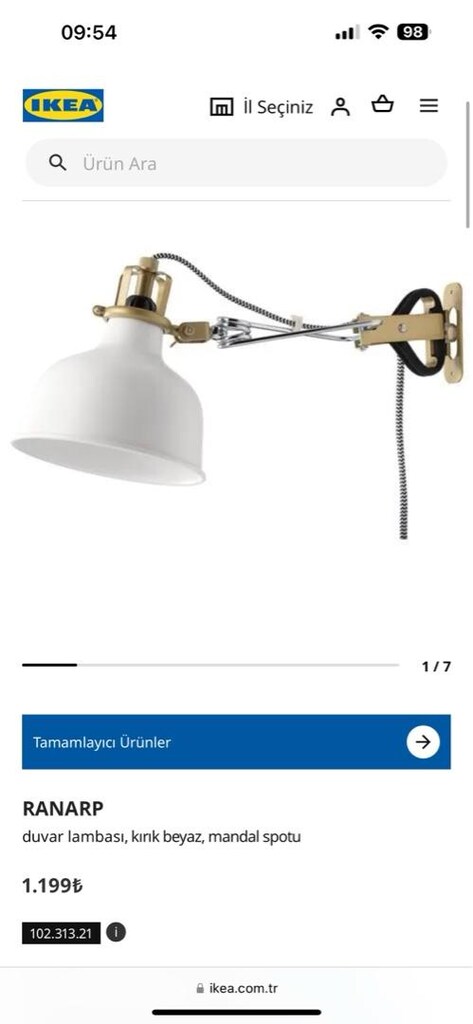 ikea ranarp 2 adet aplik duvar lambası - 4
