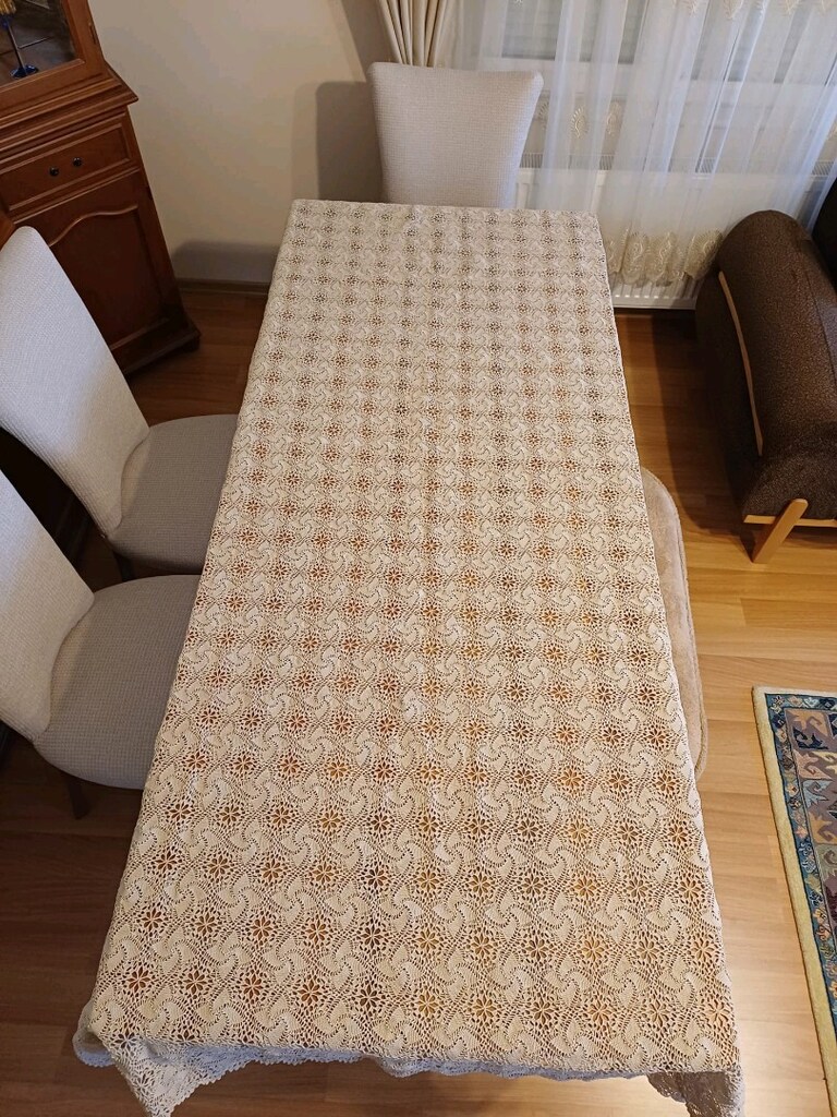 BEJ RENK DANTEL EL ÖRGÜSÜ MASA ÖRTÜSÜ - 3