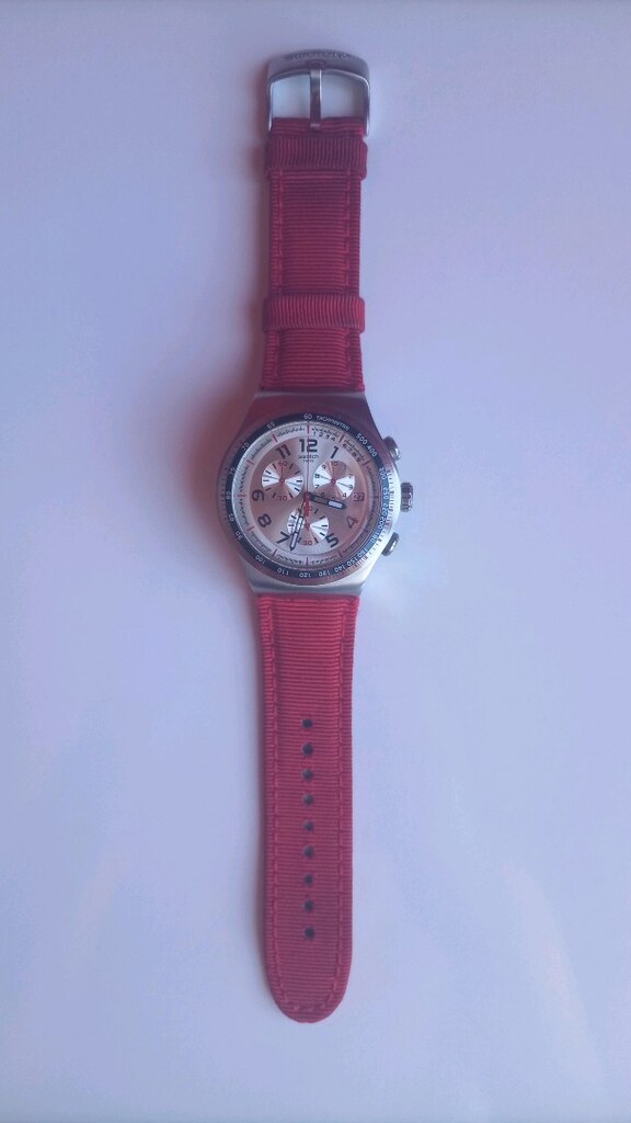 SWATCH IRONY THE CHRONO YOS 448 RED SNAIR SAAT - ÇOK AZ KULLANILMIŞ - 2