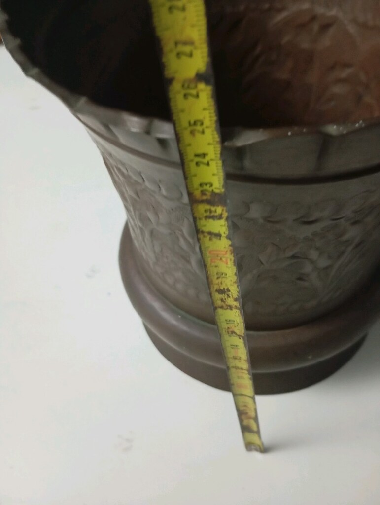antika bakır kova yada saksı