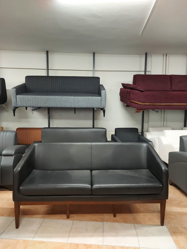 KLAS OFİS ÜSKÜDAR 180x70 SİYAH ÜÇLÜ KOLTUK İKİNCİ EL - 2