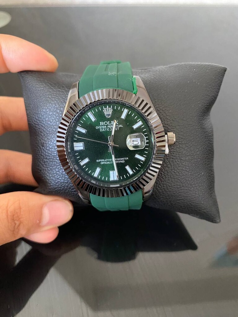 sıfır & kutulu Rolex Kol Saati Yeşil - Takvimi Aktif - Silikon Kordon - 2