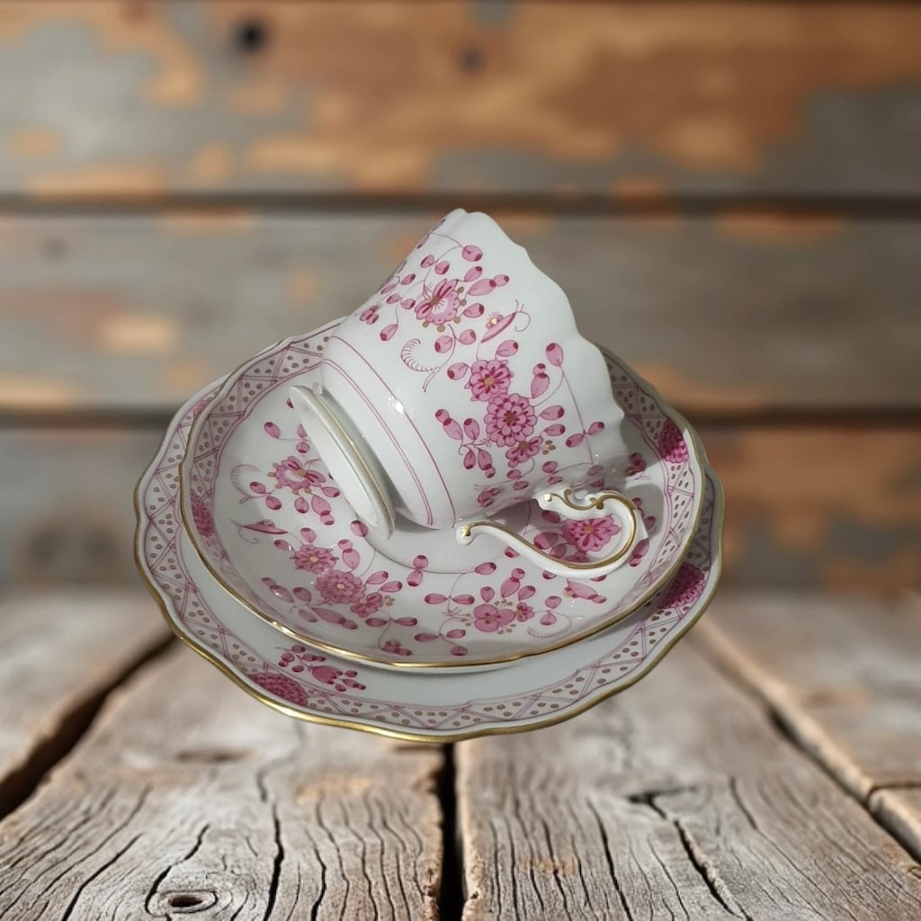 Vintage Alman Meissen Trio Fincan - 2