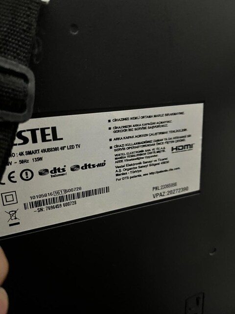 Vestel 49UB8300 49” (124 cm) 4K Ultra HD Smart LED TV – Tv Ünitesiyle