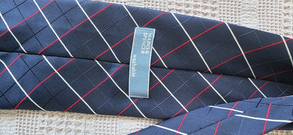 Marks Spencer Lacivert Çizgili Klasik Kravat - 3