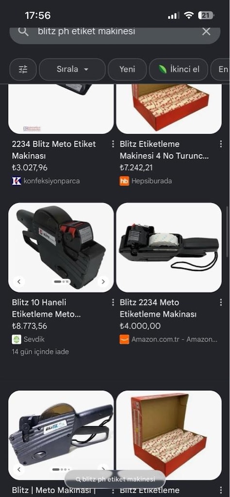 etiket makineai blitz ph - 4