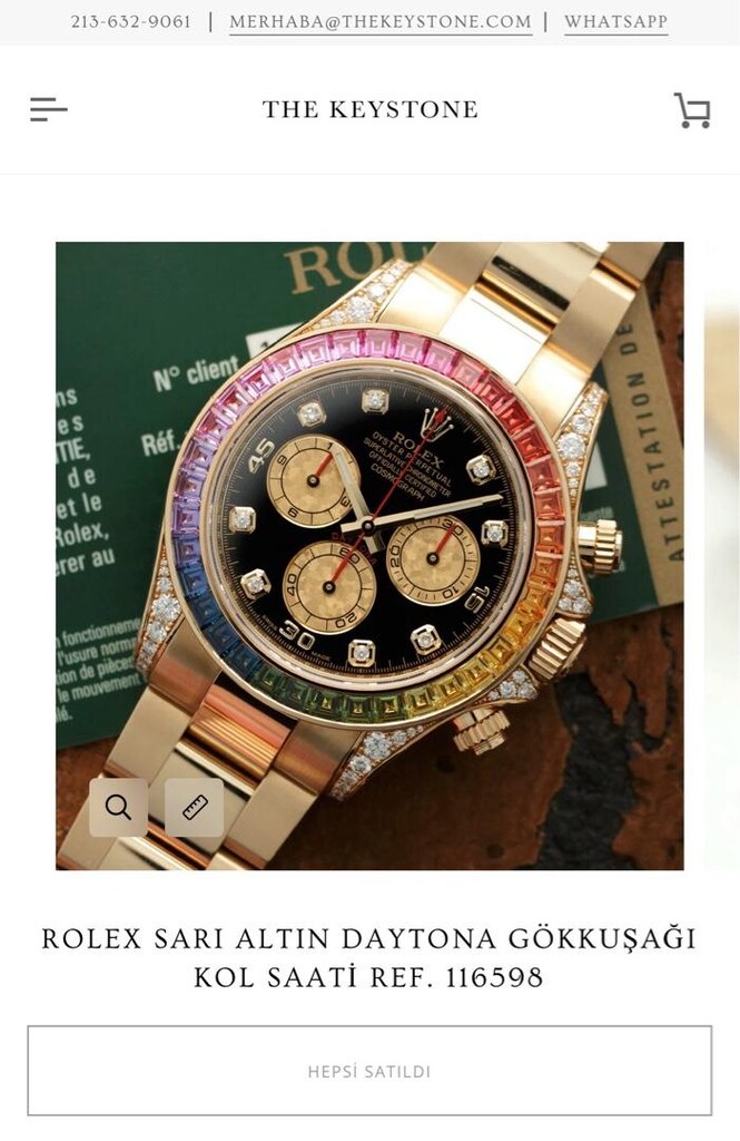 İTHAL/SIFIR/UNİSEX/Rolex Cosmograph Daytona,Tam Otomatik 18Kt.Gold - 10