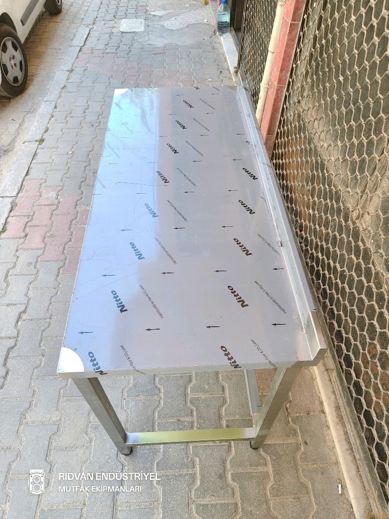 krom tezgah krom çalışma tezgahı endüstriyel hazır mutfak 140 cm krom - 19