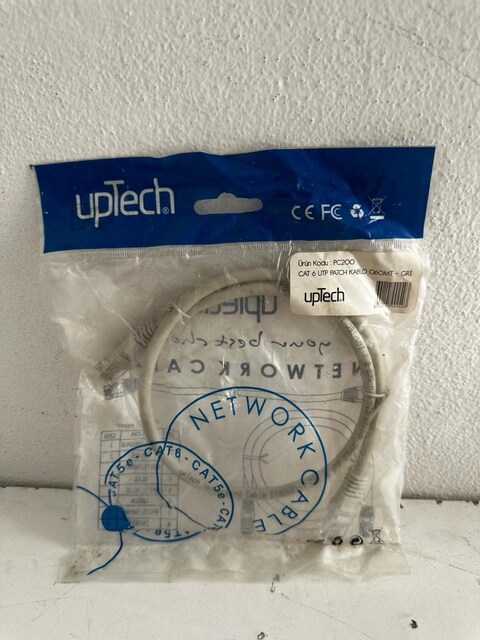 Uptech Cat 6 UTP Patch Kablo (0.6 Metre - Gri)