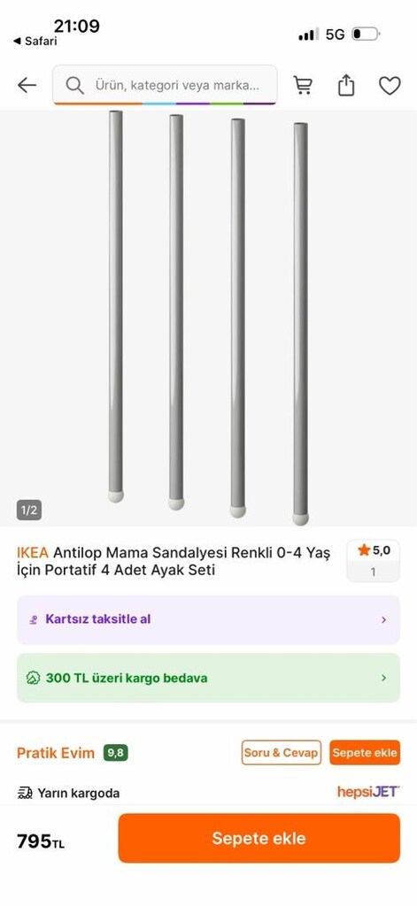 ikea mama sandalyesi tepsisi ve ayağı - 4