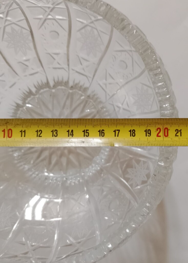 Antika Cam Kristal Kâse 50 Yıllık ve Kristal Şekerlik/Bonboniyer - 3