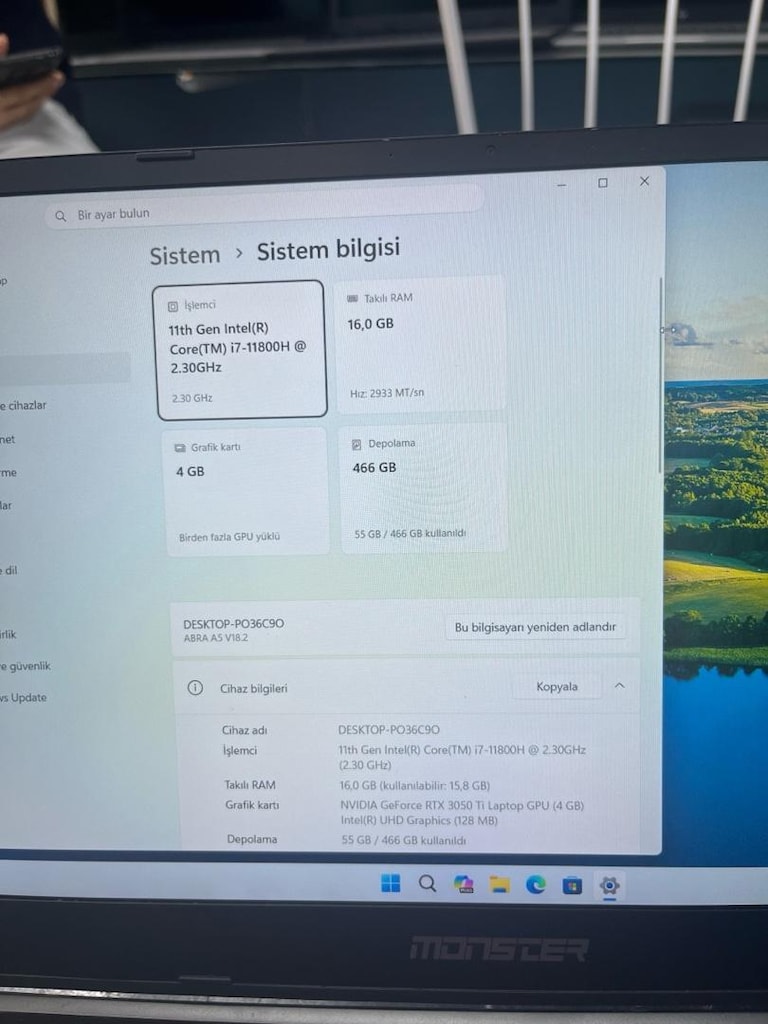 Monster i7-11.nesil Gaming tertemiz laptop - 10