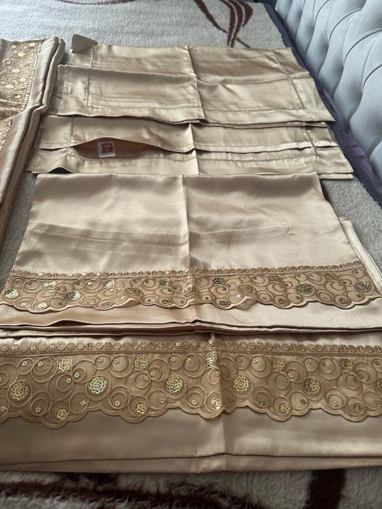 Nevresim takımı saten çift kişilik taç marka çeyizlik hiç kullanılmamı - 10