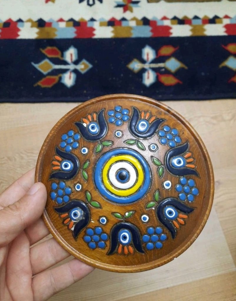 Vintage Nazar Boncuklu Ahşap duvar dekoru - 2