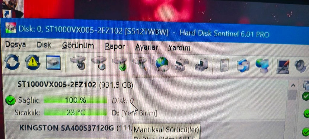 1TB SEAGATE SKYHAWK. 7/24 GUVENLİK DİSKİ..YUZDE YUZ SAGLİK. - 6