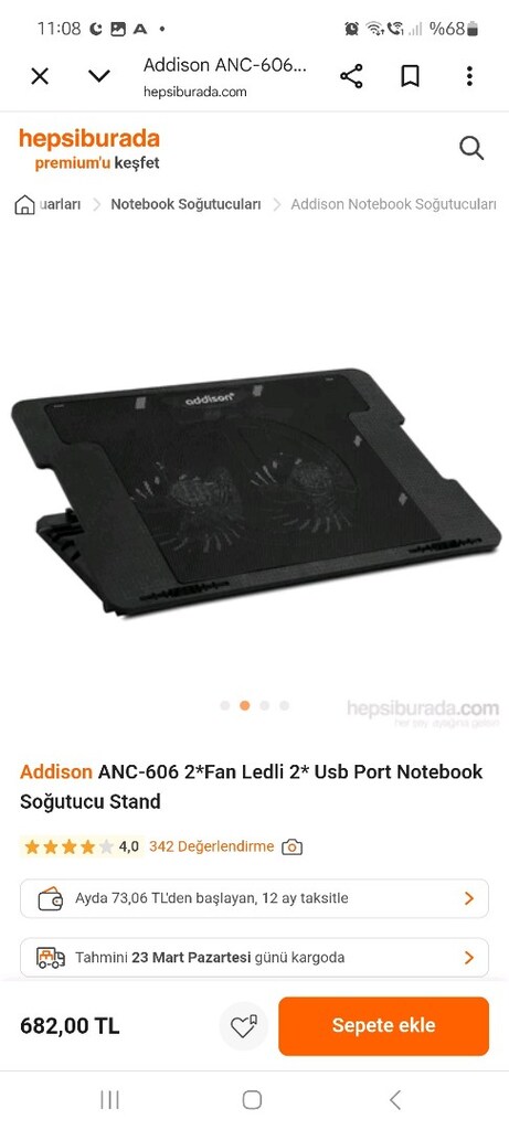 Addison notebook soğutucu. ANC 606 Modeli. Yükseklik ayar fonksiyonu. - 4