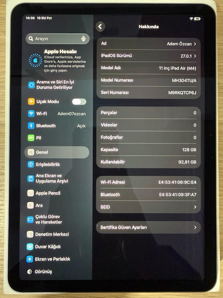 iPad Air / M4 / 11 inç / 128 GB / Gri - 2