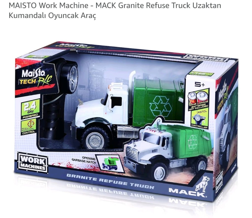 SIFIR Maisto Tech R/C MACK Granite Refuse Truck Uzaktan Kumandalı Çöp - 2
