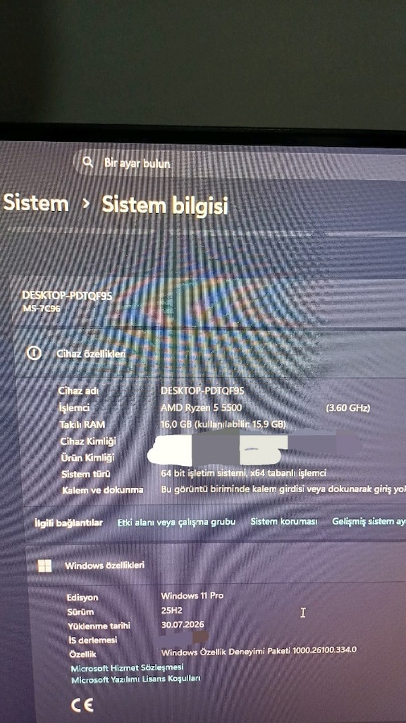 TEMİZ KULLANILMIŞ BİLGİSAYAR VE MONİTÖR/GTX1650-RYZEN5500 - 2