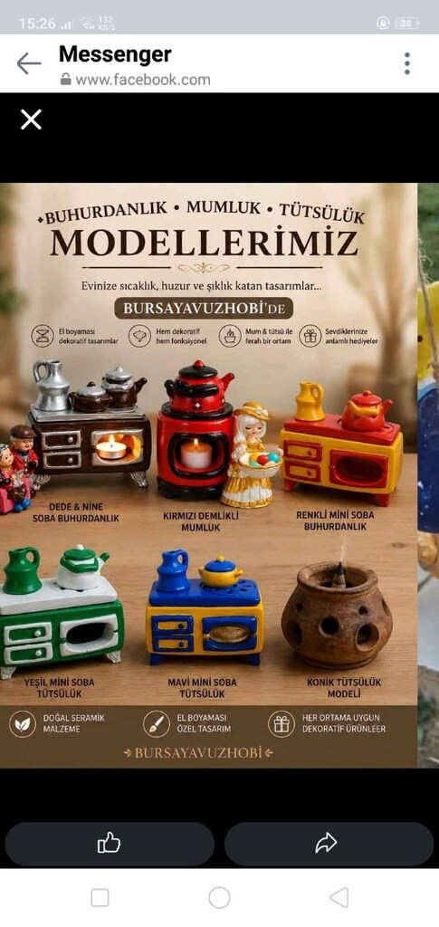nostaljik kuzine soba buhurdanlık mumluk - 3