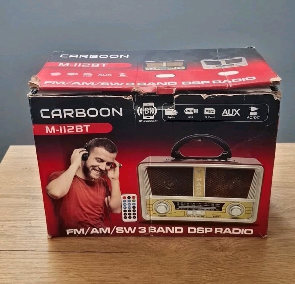 CARBOON M-112BT Nostaljik Bluetooth Radyo – Kutulu, Kumandalı, Hiç Kul - 8