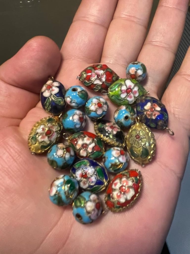 cloisonne hücreli mine işi takı bonçukları ve charm