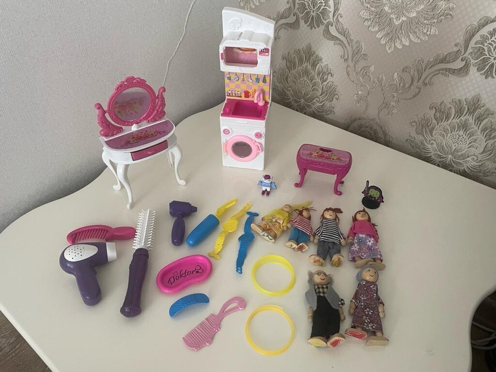 Oyuncak Kuaför doktor ve ahşap Aile Seti - 3