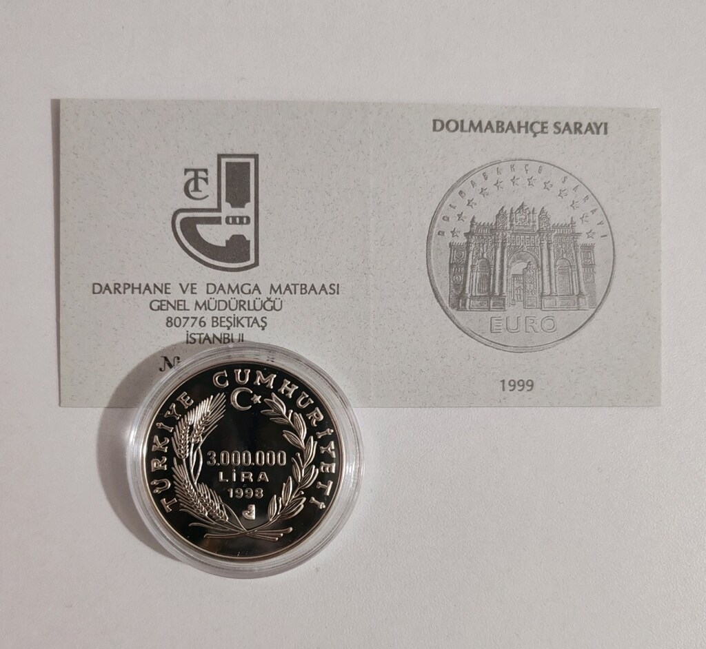 Dolmabahçe Sarayı Gümüş Hatıra Parası Darphane Sertifikalı - 4