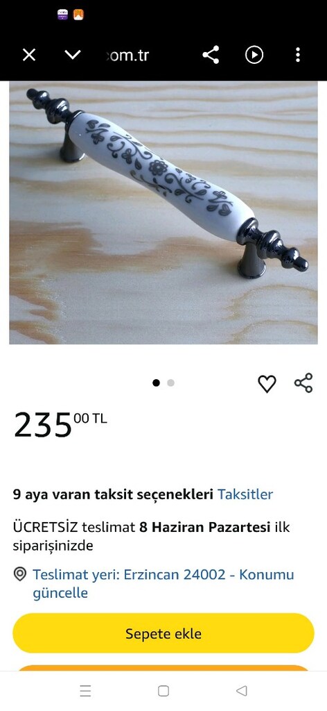 gerçek porselen dolap kapağı kulpu - 5