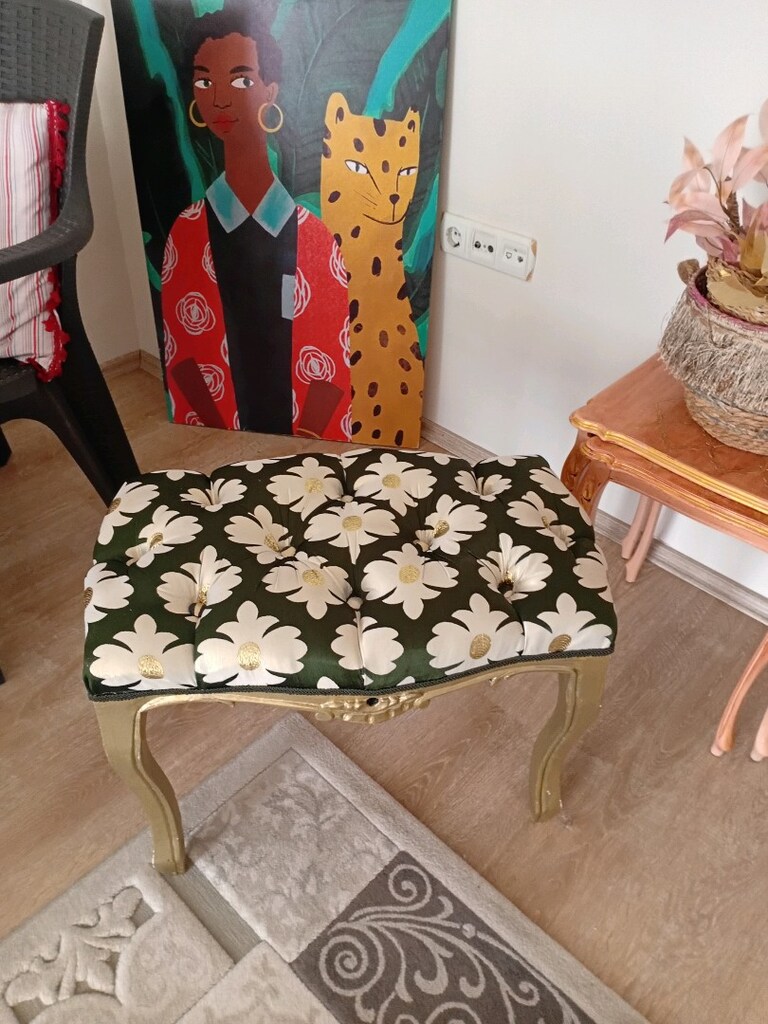 yeni kaplanmış puf sehpa