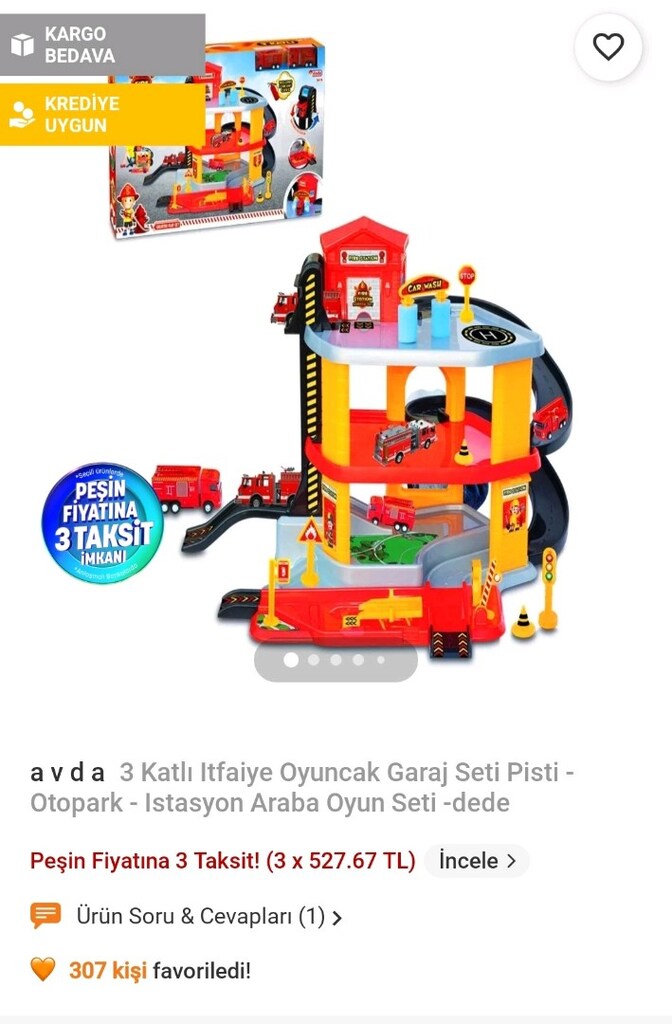 Dede Üç Katli İtfaiye Otopark Seti - 9