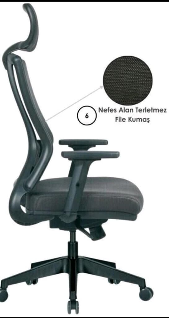 Ergonomik Fileli Çalışma Koltuğu - Ofis Sandalyesi - 5