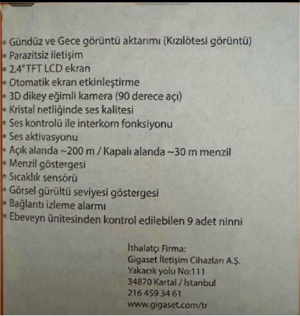 BEBEK ODA kamera telsizi-GIGASET MARKA - 12