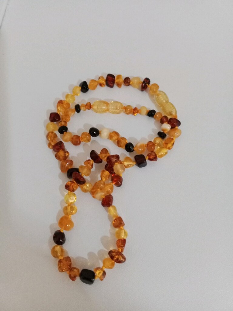 Damla Kehribar bebek kolye ve bileklik seti - 7