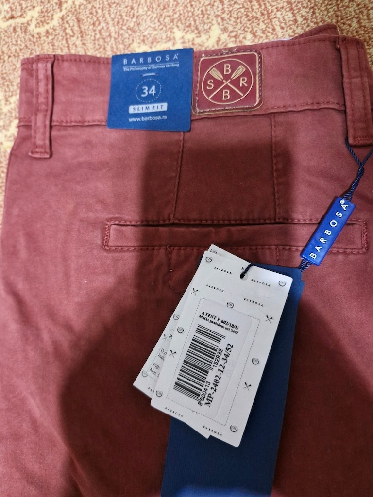Barbosa 34/52 Beden Bordo Slim Fit Erkek Pantolon – Etiketli - 3