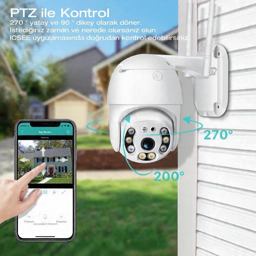 wifi kablosuz smart hd dönen kamera - 2