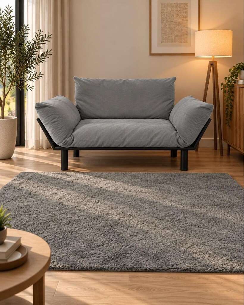 Orjinal Dark Grey Shagy Halı Microfiber - 6